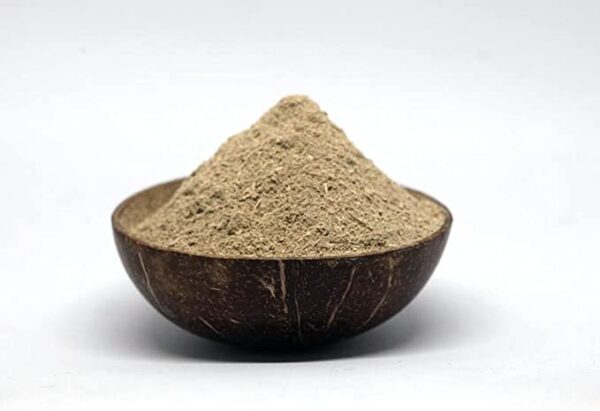 kava powder in coconut shell
